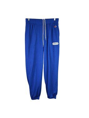 Mens Champion Blue Mesh Jogger Sweatpants Elastic Waist Drawstring Polyester S